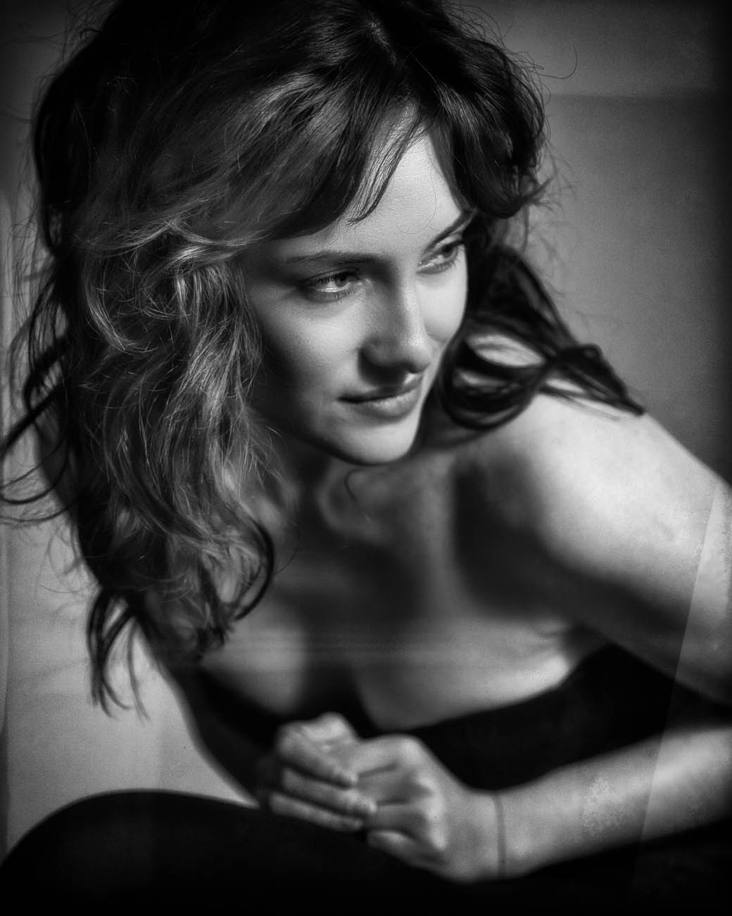 Portraits Photographs black and white made in Studio with Digital Art Manipulation
