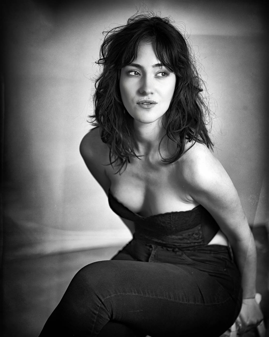 Portraits Photographs black and white made in Studio with Digital Art Manipulation